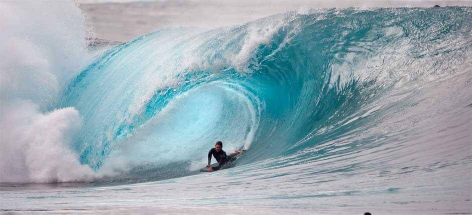 Bodyboarden in der Izquierda de La Santa  Bodyboard- Spots auf Lanzarote