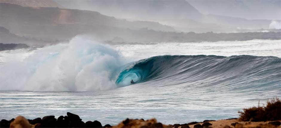 Bodyboarden in der Izquierda de La Santa  Bodyboard- Spots auf Lanzarote