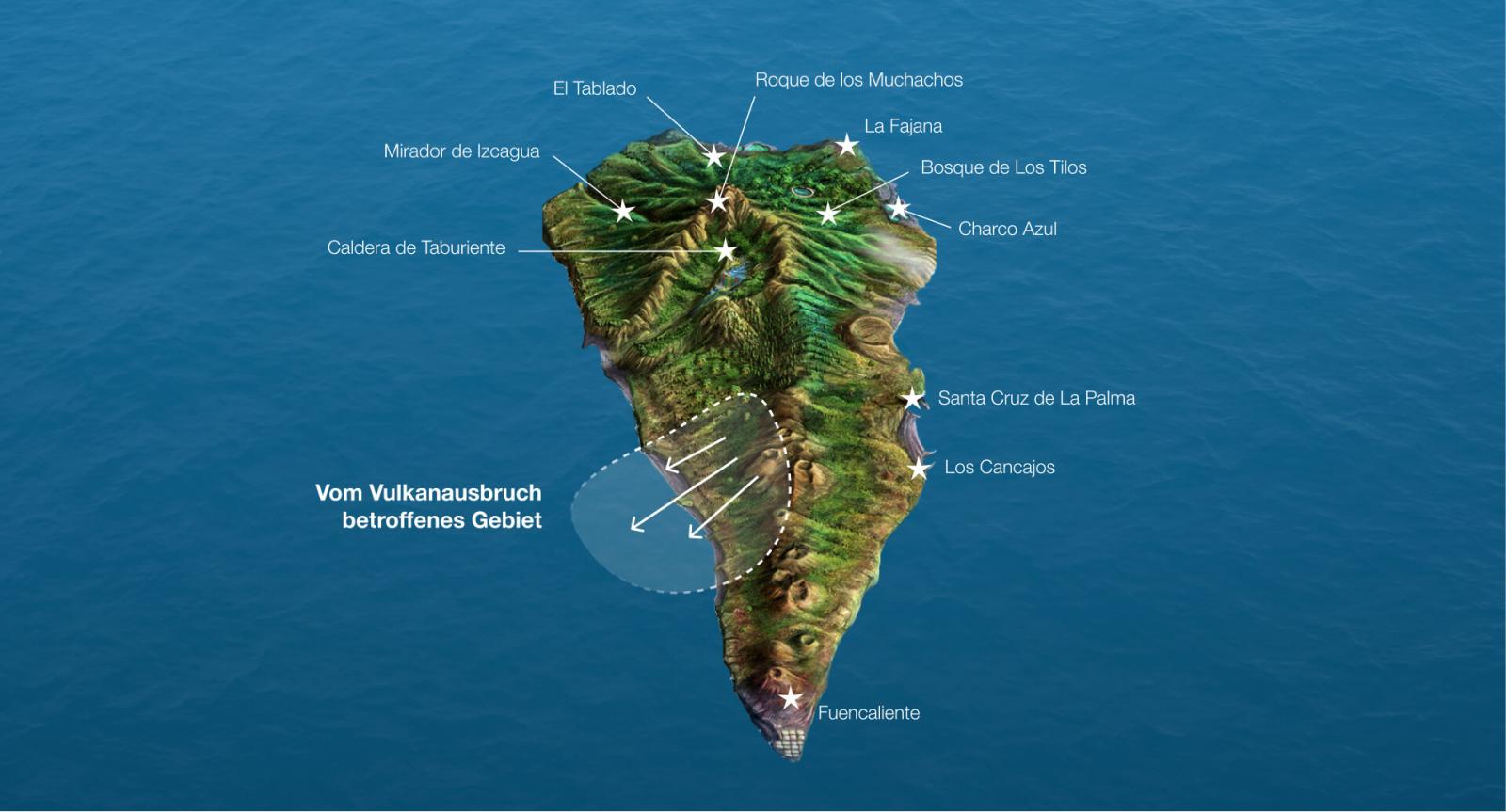 Beeinträchtigungen und zugängliche sehenswerte Gegenden, La Palma